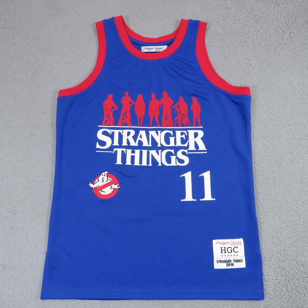 Headgear Classics Stranger Things Basketball Jersey Mens Medium Blue Eleven 11